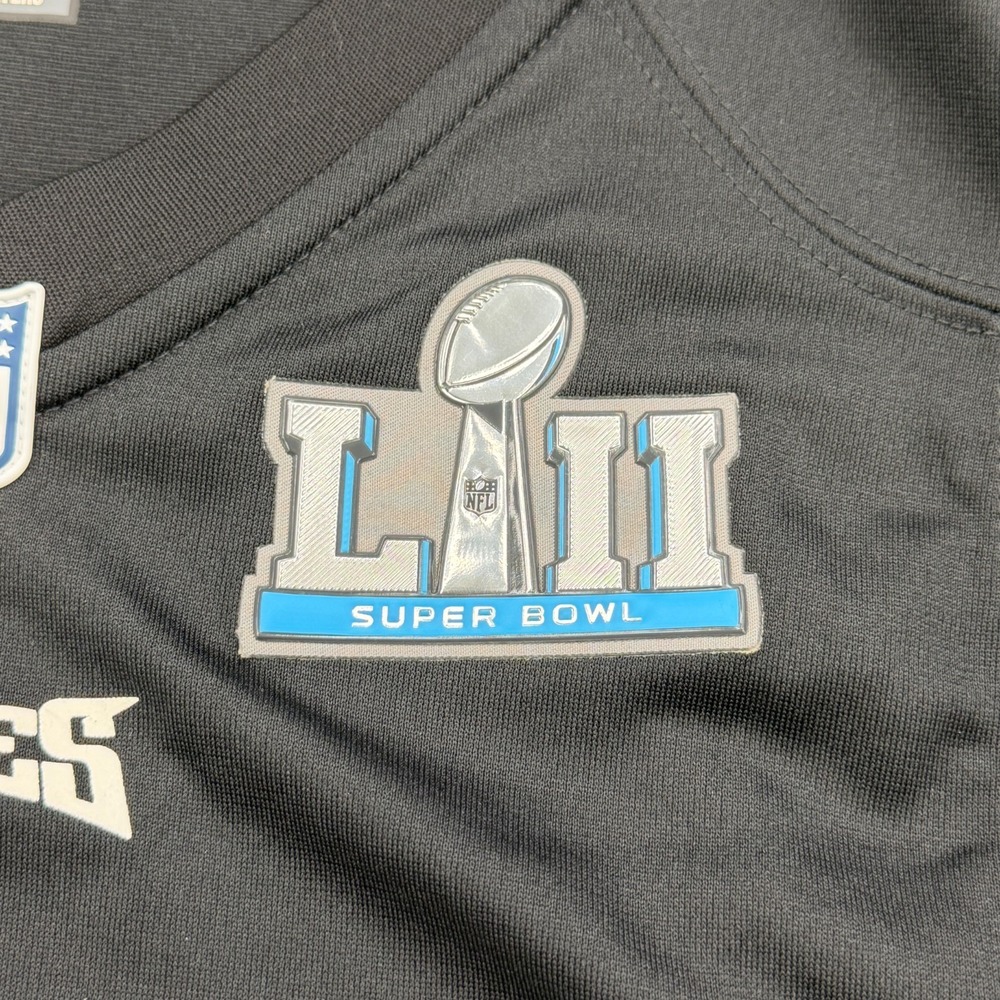 Philadelphia Eagles Superbowl Jersey Womens Medium Black Football Zach Ertz Nike - Picture 6 of 13